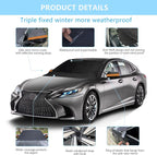 Windshield Cover for Ice and Snow, Thicken Extra Large Size Car Windshield Snow Cover with Side Mirrors Cover, Winter Windshield Covers Windproof Covers Fits Most SUVs Trucks (82.8"x 47")