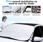 Car Hood Cover, Multi-Layer Thickening Waterproof Coat Front Windshield Hood, All Weather Waterproof Frostproof Half Car Covers, Universal for Most Cars