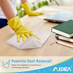 AIDEA Microfiber Cleaning Cloth White, 100PK, Cleaning Rags, 11.5"×11.5" | Microfiber Towels for Cars, Lint Free Cloth for House, Kitchen, White Shop Towels, Cleaning Supplies