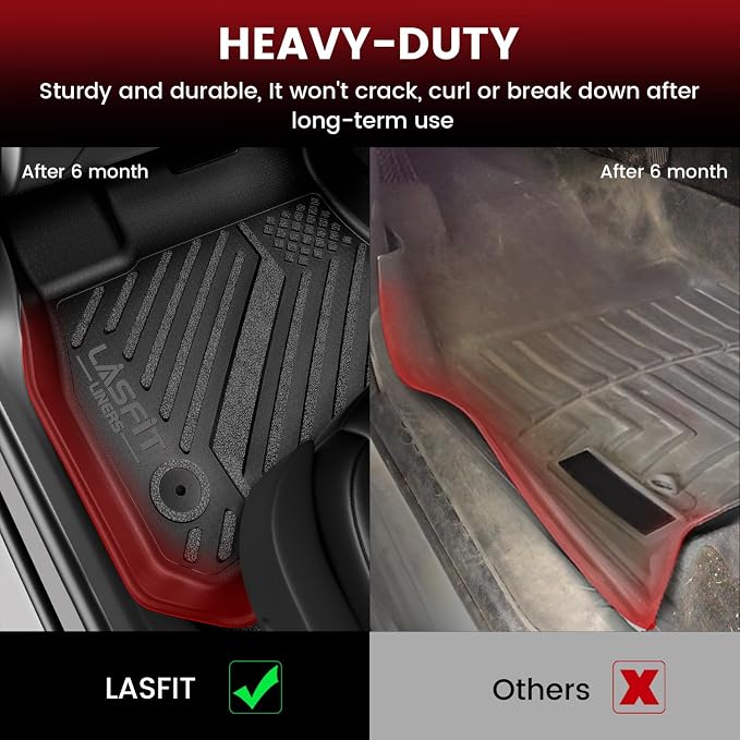 Floor Mats & Cargo Liner for Chevrolet Malibu 2016-2025 Car Mats (Not Fit Hybrid), All Weather TPE Custom Fit Floor Mats for Cars, 1st and 2nd Row Car Floor Mats for Malibu Accessories Black