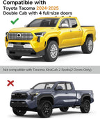 in-Channel Window Rain Guards Fit for Toyota Tacoma 2024-2026 Double Cab with 4 Full-Size Doors Rain Guards Extra Durable Window Deflectors Visors Vent Visors Vent Shades Truck Accessories