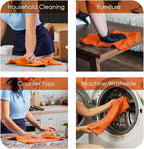 Microfiber Cleaning Cloths (Value Pack of 36) - Size 16 x 16 Inches, Highly Absorbent Cleaning Rags, Lint Free, Reusable and Washable, Microfiber Towels for Cars
