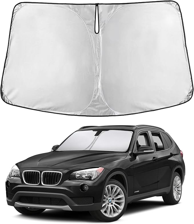 Windshield Sunshade Compatible for BMW X1 2011-2013 2014 2015, Sun Visor for Front Windshield & Window Sun Shade Cover, UV Heat Blocker & Protector, Car Accessories