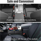 Car Seat Gap Filler Organizer, Universal Premium Leather Car Gap Filler with Card Slots for Front Seat Between Car Seat and Console Hold Phone, Sunglasses, Keys, fit for Car Suv Truck (2)
