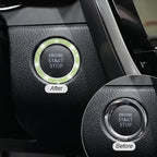 Car Bling Crystal Rhinestone Engine Start Ring Decals, 2 Pack Car Push Start Button Cover/Sticker, Key Ignition Knob Bling Ring, Sparkling Car Interior Accessories(Double Light Green)