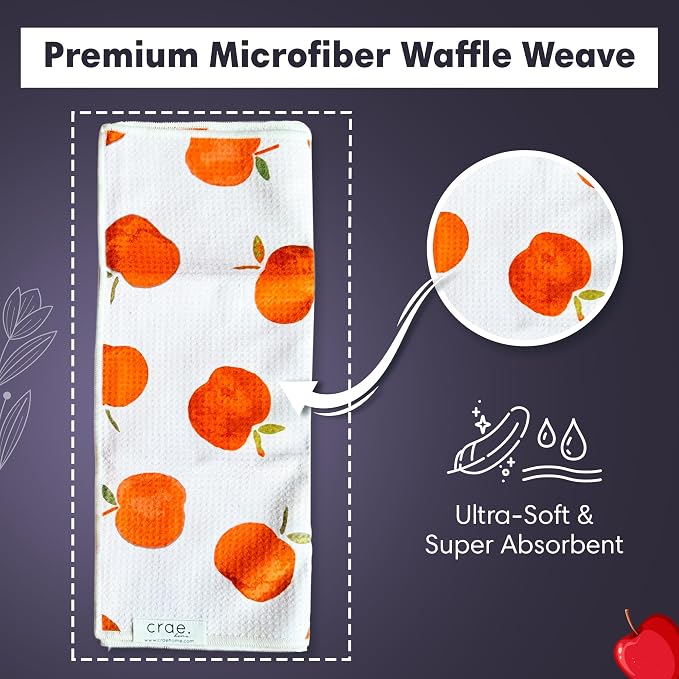 Double Sided Microfiber Hand Towels, 17x27 Inches Waffle Design Kitchen Towels Set, Durable & Soft Fast Drying Hand Wash Cloth and Dishcloth for Everyday Use at Home (Jonny & Gather- Blue/Multi)