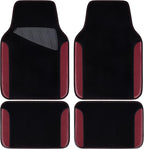 Waterproof Universal Fit Car Floor Mats, Car Mats Fit for SUV,Vans,sedans, Trucks,Set of 4pcs Car Carpet with Driver Heel Pad（Black and Burgundy）
