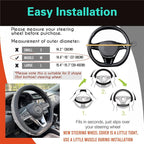 D Shaped Bling Comfy Steering Wheel Cover with Jumbo Crystal Rhinestones, Anti-Slip Diamond Leather, Flat Bottom 14.5-15 Inch (Black)