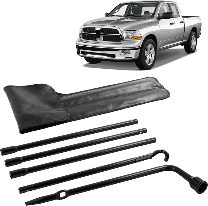 Spare Tire Tool Kit with Spare Tire Jack Handle and Wheel Lug Wrench Compatible with 2003-2021 Ram 1500 2019 Ram 1500 Classic 2020-2021 Gladiator Spare Tire Removal Tool Kit