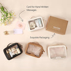 Clear Makeup Bag - TSA Approved Toiletry Bag for Carry-on & Checked Luggage, Water Resistant Car Storage Organizer with Reinforced Seams