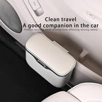 Car Trash Can with Lid - 2-in-1 Leather Top Car Garbage Can & Storage Box | Leakproof, Waterproof Hanging Auto Trash Bin for Back of Seat, Door, SUVs, Trucks, Sedans Purple
