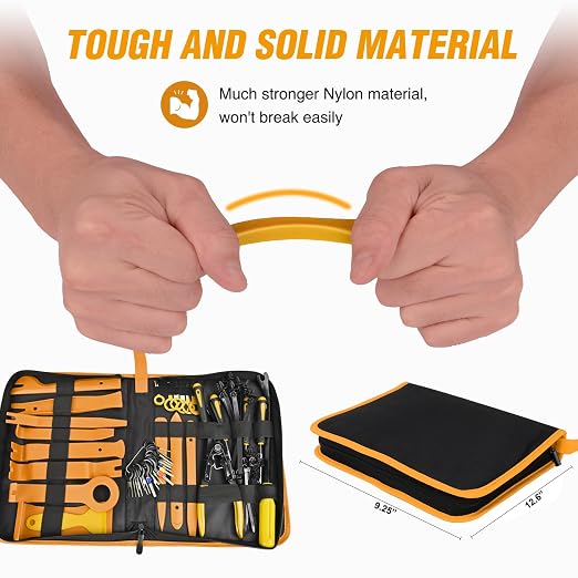 238Pcs Trim Removal Tool, Auto Push Pin Bumper Retainer Clip Set Fastener Terminal Remover Tool Adhesive Cable Clips Kit Car Panel Radio Removal Auto Clip Pliers, Yellow