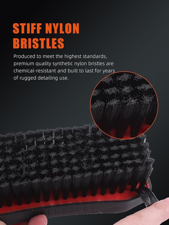 Carpet Cleaning Brush, 2Pcs Universal Leather & Upholstery Brush,Durable Nylon Bristles for Car Detailing,Ideal for Cleaning Seats, Carpets & Interior Surfaces,Gentle,Effective Detailing Tool