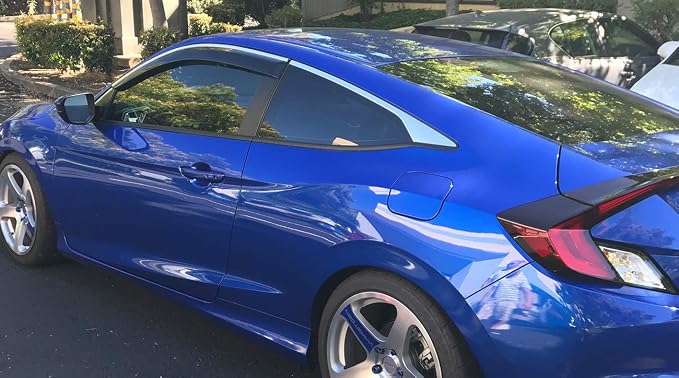 for 2016-2021 Honda Civic Coupe 2Dr - Window Visors Rain Guard Deflector V43