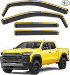 in-Channel Window Rain Guards Fit for Chevy Colorado/GMC Canyon Crew Cab 2023 2024 2025 2026 Rain Guards Extra Durable Side Window Deflectors Visors Truck Vent Visors Shades Car Accessories