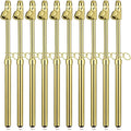 10 Pack Tire Pressure Gauge Heavy Duty Air Pressure Tire Gauge Dual Head Semi Truck Tire Pressure Gauge Range 10-150 PSI, Extended Tube Tire Gauge Suitable for Semi Truck, and Bus (Gold)