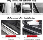 Universal Car Door Edge Protector, Carbon Fiber 5D Gloss Black Vinyl Wrap Film with Anti-Collision Protection for Most Vehicles (33Ft x 2.7In, Black)