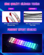 72 LED USB Interior Car Strip Lights Dream Color RGB-IC 12V DC with App RF Remote Control Multicolor Footwell Under Dash Chasing Inside Light Kits Music Sync Mode LED Lights for Cars Truck ATV UTV