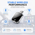Wireless Carplay and Android Auto Carplay Adapter forCars,Plug and Play Bluetooth Connection, Supports Low LatencyAudio and Stable Navigation Experience, Compatible wthios10+&Android 11+