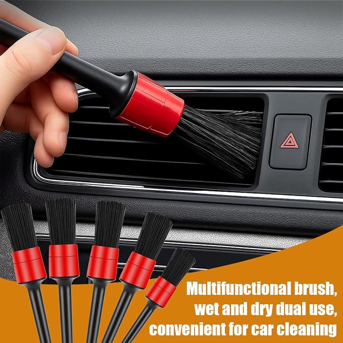 10PCS Car Detailing Brush Set, Vehicle Interior Cleaning Kit Includes Steel Wire and Air Vent Brushes, Automotive Detail Dusting Cleaner Tool Set, Universal for Most Vehicles
