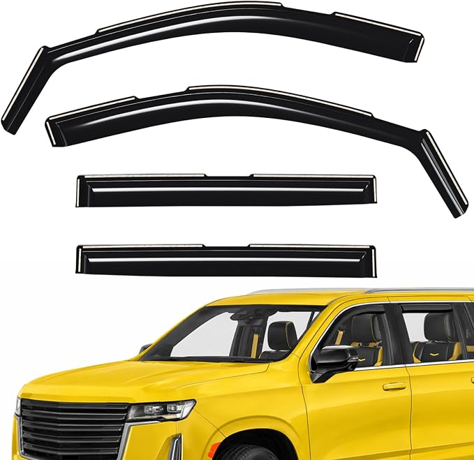Extra Durable Window Deflectors in-Channel Window Visors Rain Guards Fit for Cadillac Escalade ESV 2021-2026, Sun Visors, Wind Vent for Shades, Exterior Car Accessories - 4 pcs. AG0889
