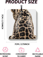 Funky Leopard Print Orange Car Air Freshener 4 Pcs, Cheetah Print Lucky 8 Ball Ace Card Square Hanging Air Freshener for Closet Drawer Books, Girly Y2k Car Accessories Mirror Decor for Women