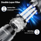 Handheld Vacuum Cordless 25000Pa Car Vacuum 3-in-1 Handheld Vacuum, Includes Smart Display and Charging Base Hand Vac Cordless Rechargeable One-Touch Empty for Home/Pet/Car (Silver)