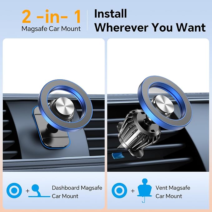 for Magsafe Car Mount【20 Strong Magnets】Magnetic Phone Holder for Car Phone Holder Mount Dash Mounted Holders Cell Phone Holders for Your Car Accessories for Women Men for iPhone 17 16 15 14