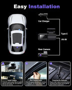 Dash Cam Front and Rear 4K+1080P, Dual Dash Cam with 64GB Card, 5GHz WiFi, App Control, G-Sensor Emergency Recording, Loop Recording, 24H Parking Mode Supports, Dash Camera for Cars