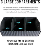Car Trunk Organizer for SUV and Sedan, Blue-Gray, 29.5 inches | Unique Blue‑Gray Plaid, Extra Large, Leather Storage Box, Magnetic Lid, Collapsible & Adjustable, Water‑Resist & Dust‑Proof