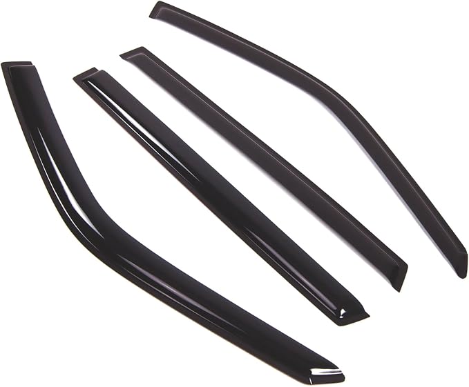 WD2-404 Dark Smoke 4 Pcs Set Window Visor (Outside Mount) Deflector Rain Guard Compatible with 2001-2006 Suzuki XL-7