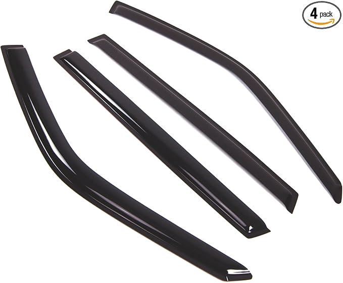 Outside Mount Window Vent Visors Rain Guards Compatible with Suzuki XL-7 2001-2006 | Side Window Wind Deflectors Rain Shields | Smoke Tinted, 4 Pcs Set, DGWV-404