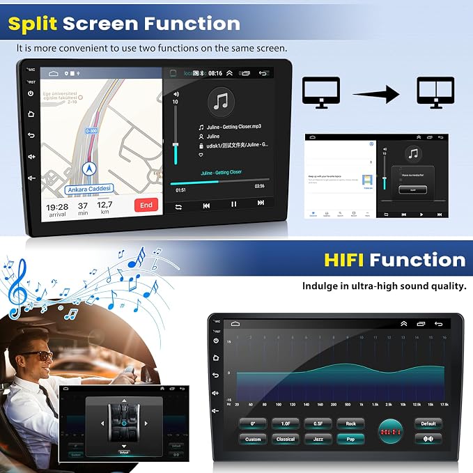 2+64G Android 13 Car Stereo for Ford Fusion Mondeo 2013-2019 with Wireless CarPlay Android Auto, 9’’ Touchscreen in Dash GPS Radio with WiFi Mirror Link Bluetooth FM RDS HiFi EQ SWC + Backup Camera