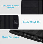 Molle Car Sun Visor Organizer, Semi-Rigid Tactical Panel Caddy with Zipper Pouch and Glasses Clip for Car Accessories, Fits Most Vehicles, SUVs, Trucks, Black