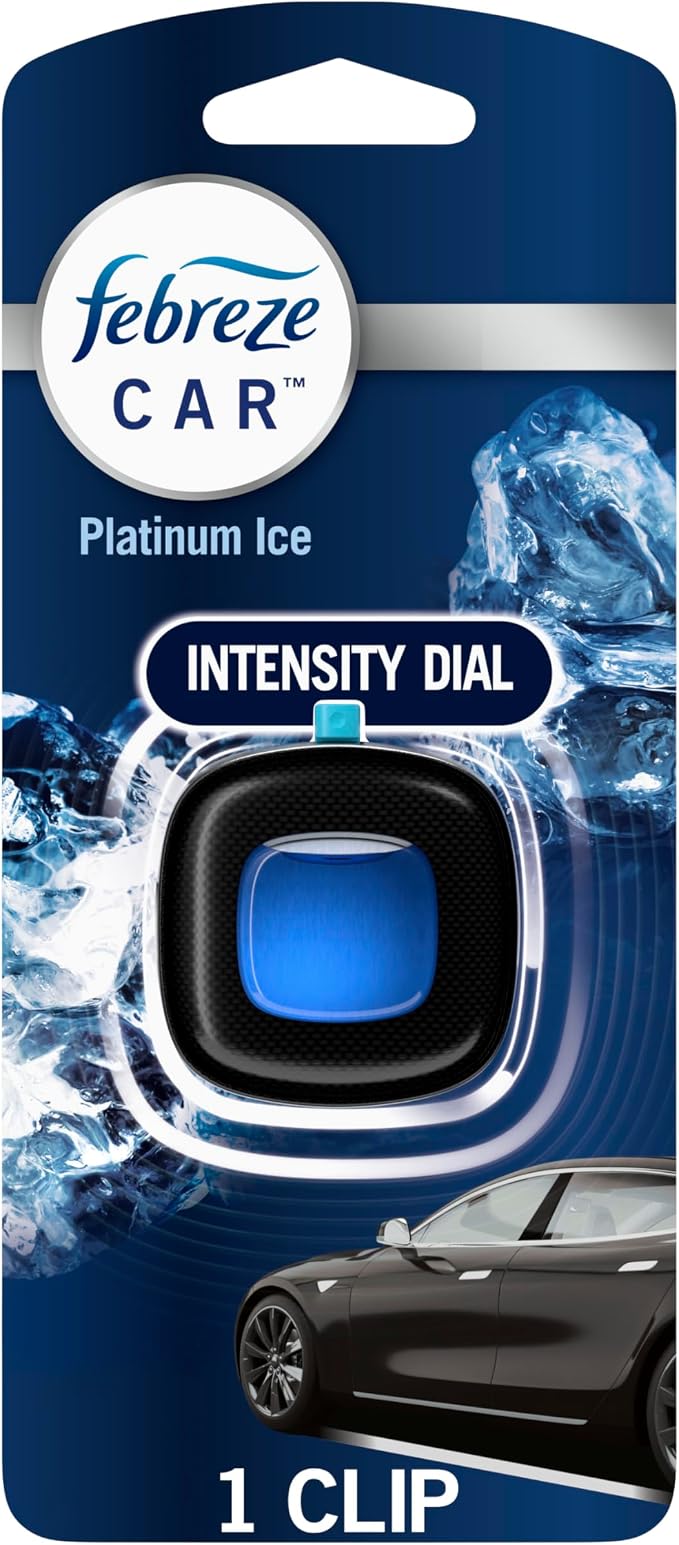 Car Air Freshener, Odor-Fighting Automotive Vent Clip, Scented Car Accessories, Long Lasting for Strong Odors, Platinum Ice Scent, 1 Count