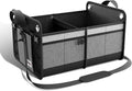 Trunk Organizer for SUV, Large Capacity Car Organizer and Storage with 2 Compartment, Foldable Trunk Organizer for Car, 70L Grey