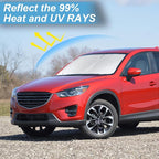 Windshield Sun Shade Compatible with 2024 2023 2022 2021 2020 2019 2018 Mazda CX5 CX-5, CX-3, CX-9,Front Window Sunshades 210T Reflective Polyester Sun Visor Cool Car Accessories