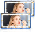 2PCS Car Sun Visor Vanity Mirror - Rechargeable Makeup Mirror with 60 LEDs, 3 Light Modes & Dimmable Touch Control for Cars, Trucks, SUVs, Car Interior Accessories for Women (Blue)
