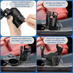 Car Cup Holder Expander，VIVURA 2-in-1 Multifunctional Car Cup Holder, Dual Cup Storage, Compatible with Hydro Flask, Yeti, Nalgene, 32/40 oz Large Bottle Drink Cups