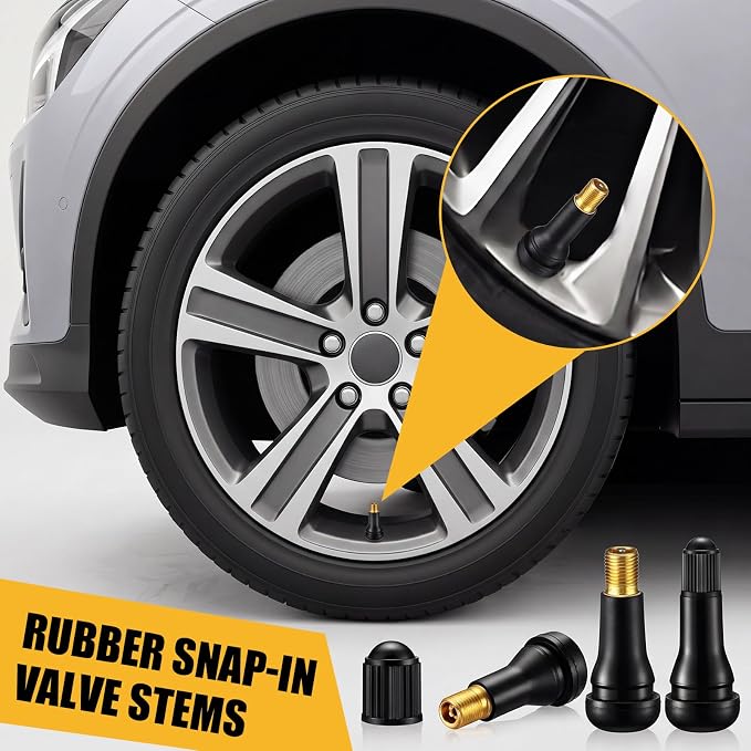 700 Pieces TR413 Valve Stems Tubeless Bulk Rubber Snap-in Valve Stems for 0.453 Inch Rim Holes, Black Standard Length Replacement Tool for Car Tubeless Replacement