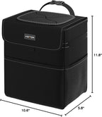 Car Trash Can - 3.5 Gallon Ultra Large Car Organizer and Storage with Adjustable Straps & Magnetic Snaps, Waterproof Car Accessory for Interior Car Storage with Unrestricted Placement (Black)