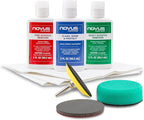 Clear in Five Headlight Restoration Kit | 2 Ounce #1, 2, & 3 Bottles, Buffing Pad, Backing Pad Drill Attachment, 1,000 Grit Sanding Disk, 3 Polish Mates