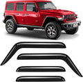 Voron Glass Tape-on Extra Durable Rain Guards for Jeep Wrangler JL 2018-2026/Jeep Gladiator 2020-2026, Window Deflectors, Vent Window Visors, 4 Pieces - 120103