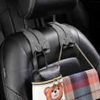Amelity Car Headrest Hooks, Purse Hook for Vehicle 4 Pack Gray | Universal Car Interior Accessories for Women, Available in 2/4 Pack, Storage Hanger Holds Purses, Backpacks, Grocery Bags