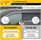 Visor Rain Guards Compatible with 2023-2025 2026 Honda Pilot Front and Rear in-Channel Window Visors Wind Deflectors Weather Shield for 2024 Pilot 4PCS Accessories