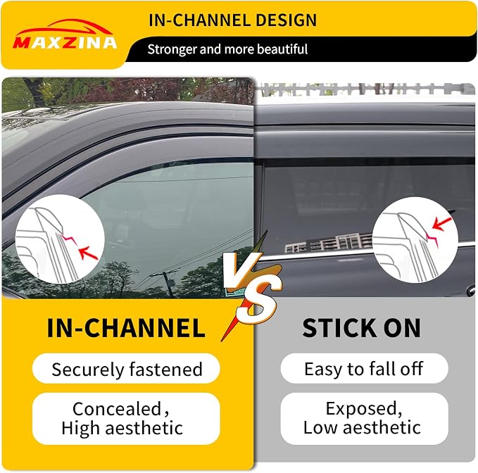 Visor Rain Guards Compatible with 2023-2025 2026 Honda Pilot Front and Rear in-Channel Window Visors Wind Deflectors Weather Shield for 2024 Pilot 4PCS Accessories