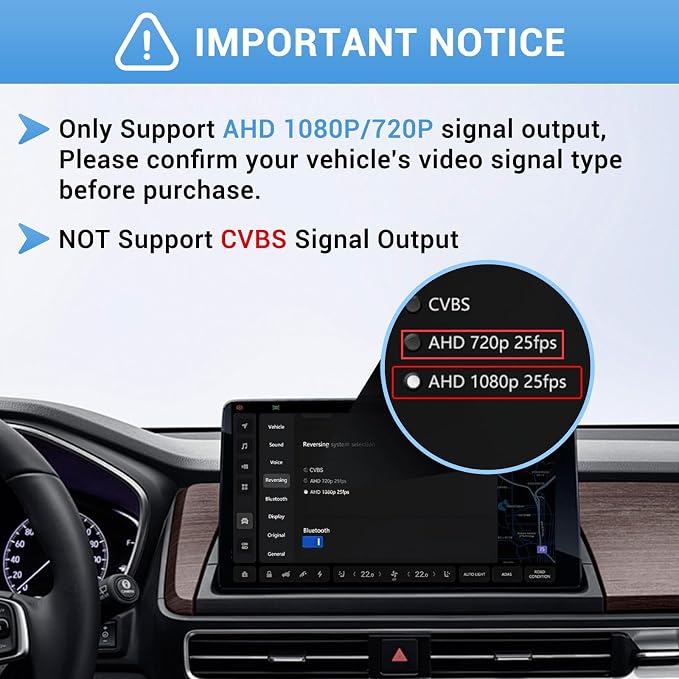 AHD 1080P License Plate Backup Camera, 170 Degree Wide Angle Clear Night Vision Metal Housing Guide Line On/Off Waterproof Reverse Rear View Camera for Car Truck