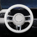 Steering Wheel Cover Universal Standard Size 14.5-15 inch, Non-Folding Packaging, Breathable Microfiber Leather, Anti-Slip, Soft Grip, Fits Most Cars SUVs Trucks, Light Creamy Gray