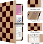 Car Registration and Insurance Holder, with Magnetic Closure for License, Cards and Documents, All Vehicle Needs and Car Accessories (Plaid-Brown)