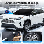 Upgraded Car Windshield Cover for Ice & Snow [All-Weather Protection] Magnetic Fit Weatherproof Frost Cover, Car Winter Accessories, Fit for SUVs, Small Trucks, Sedans